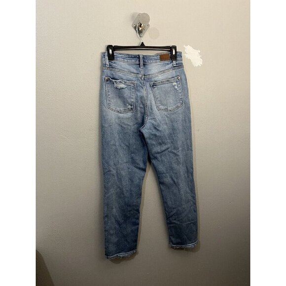 Judy Blue Denim Straight Leg Fit Distressed Light Wash Jeans Women 3/26 - Picture 5 of 11